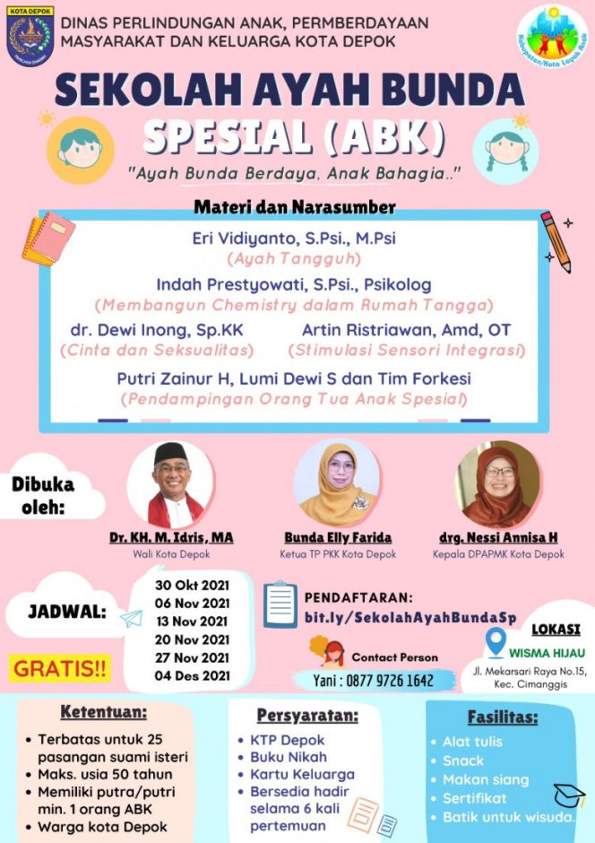 
					Informasi mengenai pendaftaran Sekolah Ayah Bunda Spesial/ABK tahun 2021. (Foto: istimewa)