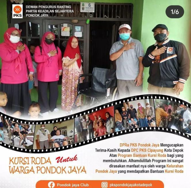 
					DPC PKS Cipayung Depok Berikan Bantuan Kursi Roda Kepada Beberapa Warga Pondok Jaya