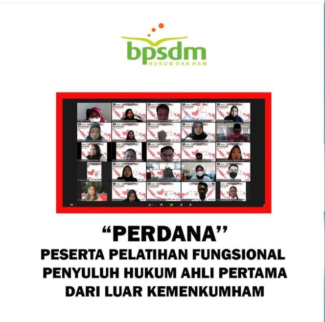 
					BPSDM Hukum dan HAM Adakan Pelatihan Fungsional Penyuluh Hukum Ahli Pertama Metode Pembelajaran Jarak Jauh