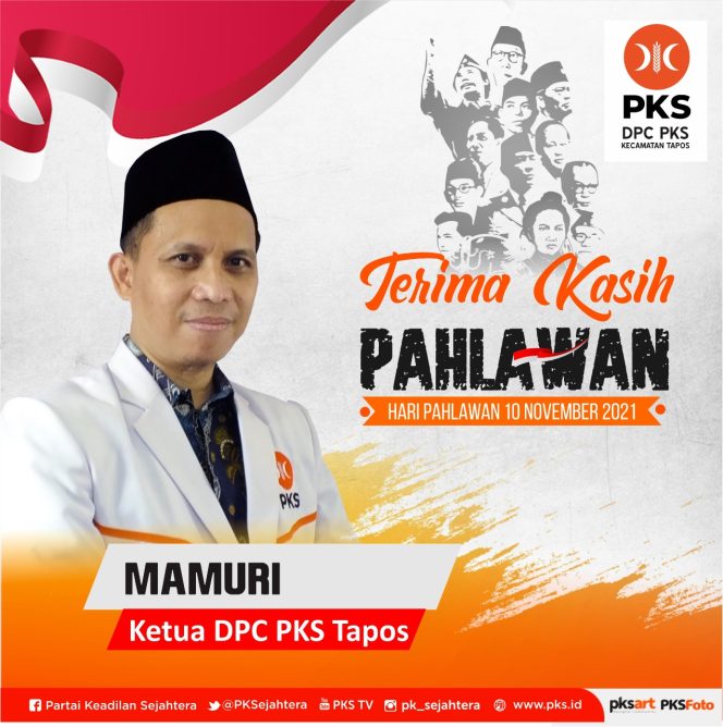 
					Hari Pahlawan 10 November, Ketua DPC PKS Tapos Mengajak Masyarakat Sungguh-Sungguh Menjaga NKRI