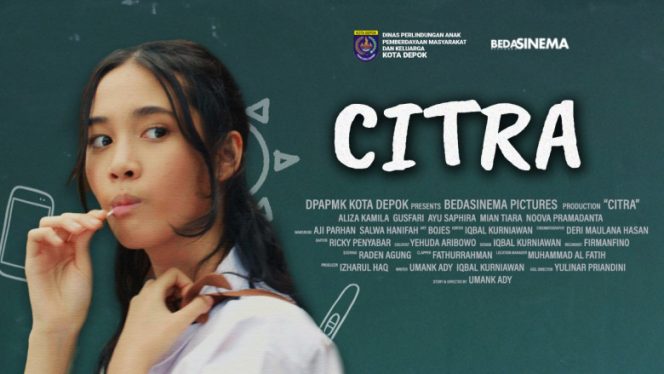 
					Poster berisi informasi tentang Film Citra besutan DPAPMK Kota Depok yang tayang di Channel YouTube Depok Cinta Keluarga mulai 11 Desember 2021. (Foto: istimewa).