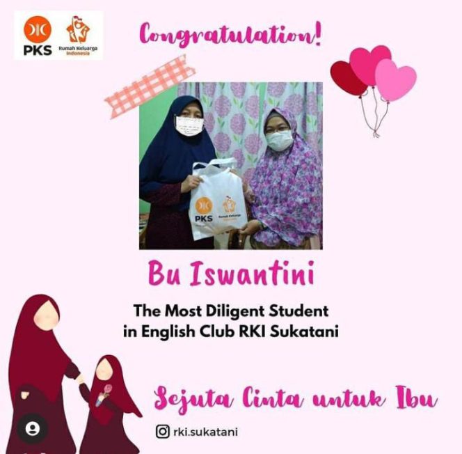 
					Adakan Program English Club, RKI Sukatani dan PKS Apresiasi Ibu Hebat Peserta Terajin