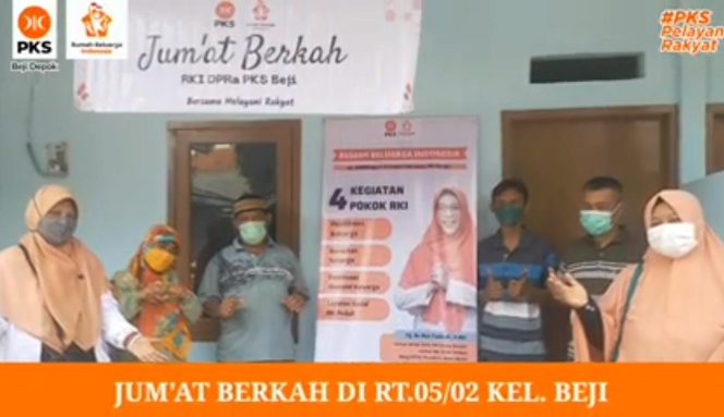 
					RKI Bersama DPRa PKS Beji Berbagi Sembako di RT 05 RW 02 Kelurahan Beji