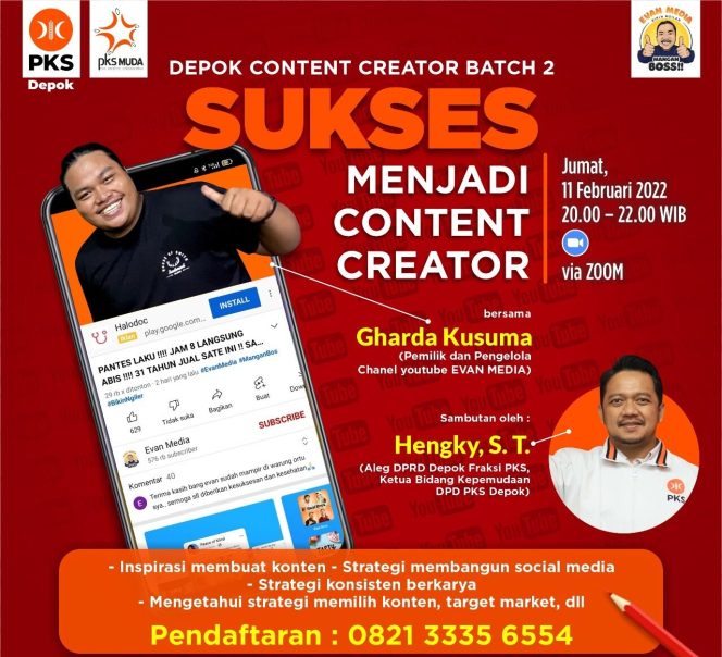 
					PKS Muda Depok Gelar “Depok Content Creator Academy Part 2”, Gratis dan Terbuka Untuk Umum