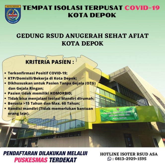 
					RSUD ASA Jadi Tempat Isolasi Terpusat Covid-19 Warga Depok