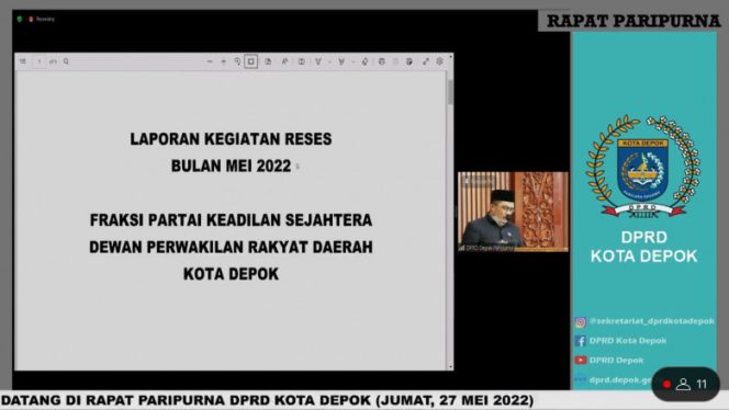 
					Anggota Fraksi PKS DPRD Depok, Imam Musanto saat membacakan laporan hasil reses. (Foto: JD02)