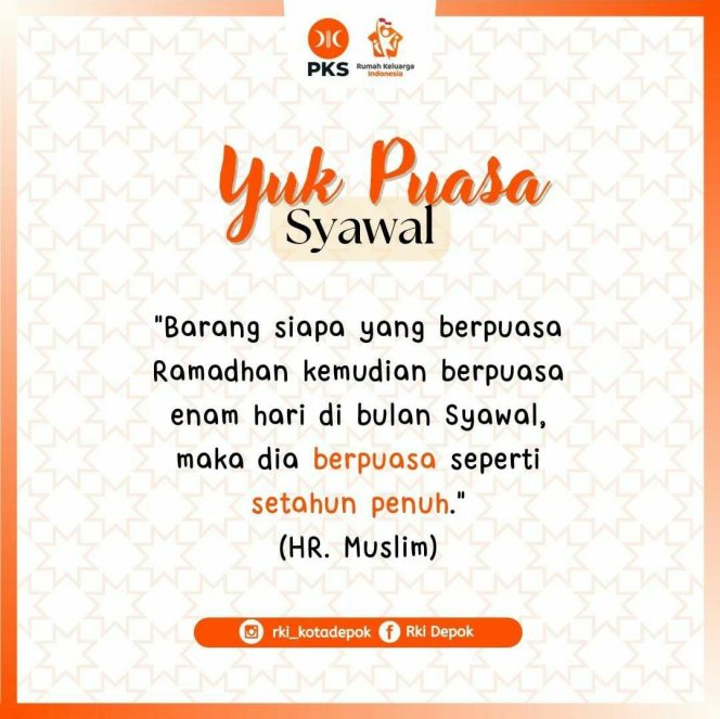 
					BPKK PKS Depok Ajak Umat Islam Laksanakan Puasa Syawal