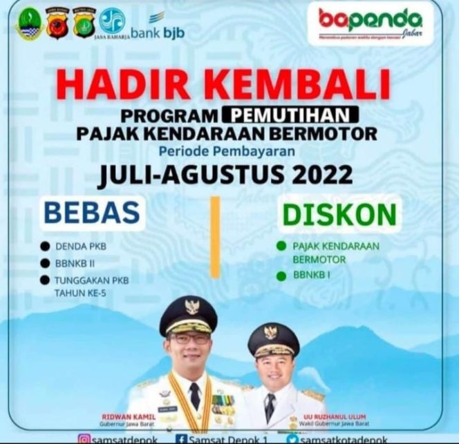 
					Flyer pengumunan terkait program pemutihan Pajak Kendaraan Bermotor dari Pemprov Jabar. (Foto: istimewa)