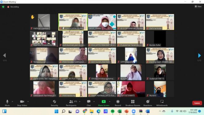 
					Kegiatan Monitoring Evaluasi Pelayanan Kesehatan Reproduksi Calon Pengantin secarra virtual. (Foto: Istimewa).