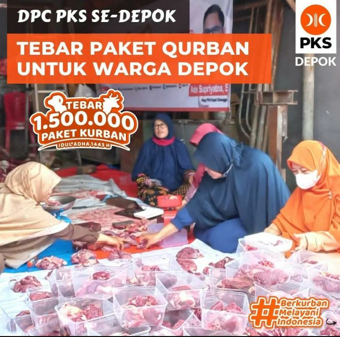 
					DPC PKS se-Depok Tebar Paket Kurban