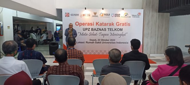 
					Ketua UPZ BAZNAS TELKOM, Johni Purwantoro saat memberikan sambutan