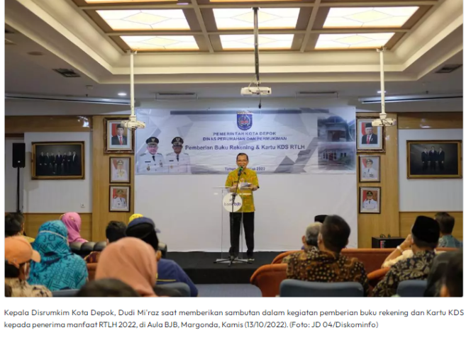 
					674 Penerima Bantuan RTLH Kota Depok Dapat Buku Rekening