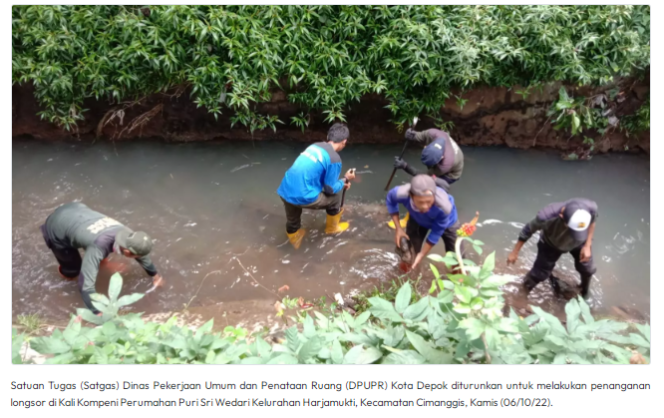 
					Satgas DPUPR Sigap Tangani Longsor Kali Kompeni Perumahan Puri Sri Wedari