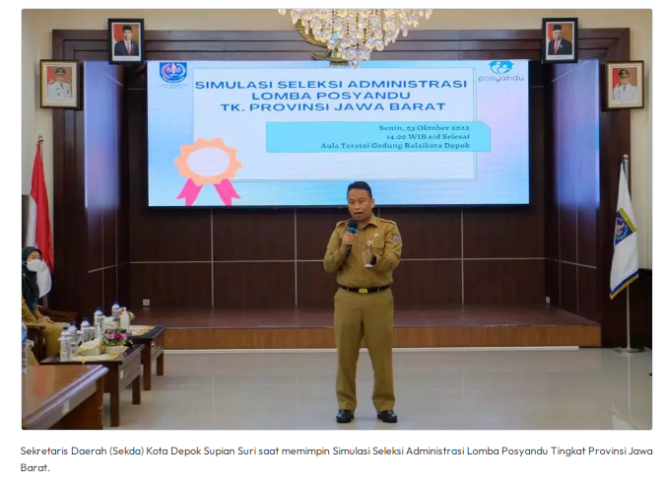 
					Pimpin Simulasi Penilaian Lomba Posyandu Tingkat Jabar, Sekda: Ini Bagian dari Ikhtiar