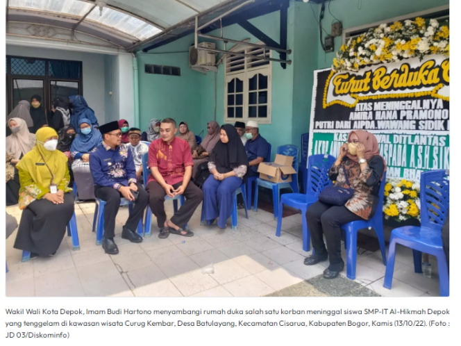 
					Wakil Wali Kota Depok Kunjungi Keluarga Korban Tenggelam di Kawasan Wisata Curug Kembar