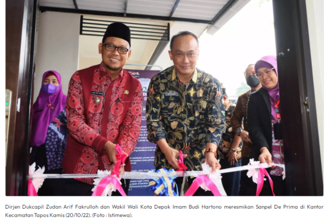 
					Sanpel De Prima, Inovasi Disdukcapil Depok Resmi Beroperasi di Tapos