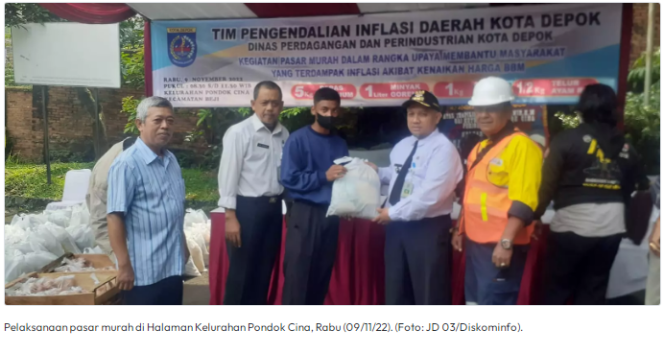 
					Bantu Warga, Disperdagin Kota Depok Gelar Pasar Murah di Pondok Cina