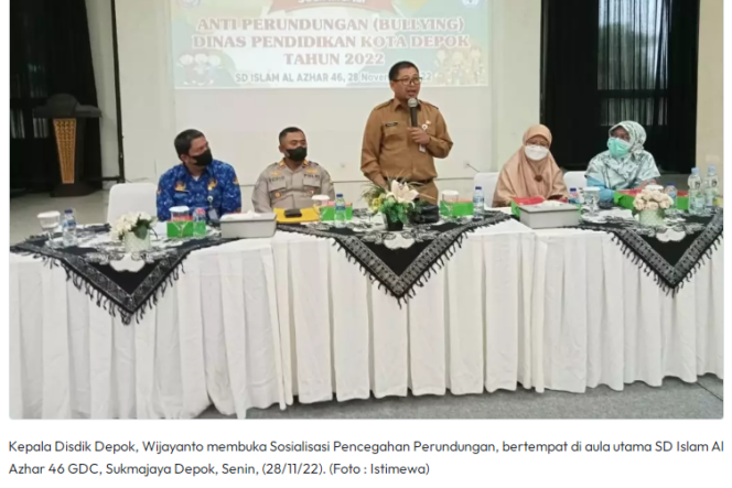 
					Ciptakan Pendidikan Aman dan Nyaman Bagi Siswa, Disdik Gelar Sosialisasi Pencegahan Perundungan