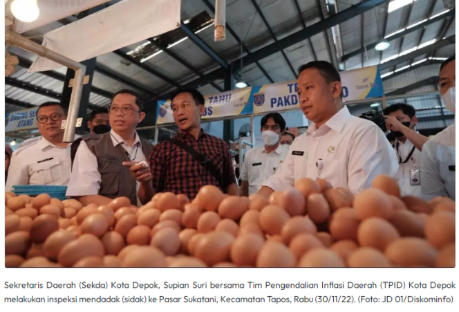 
					Sidak Pasar Sukatani, Sekda Depok Pantau Harga Komoditas