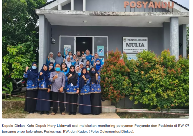 
					Kadinkes Kota Depok Monitoring Pelayanan di Posyandu RW 07 Beji Timur