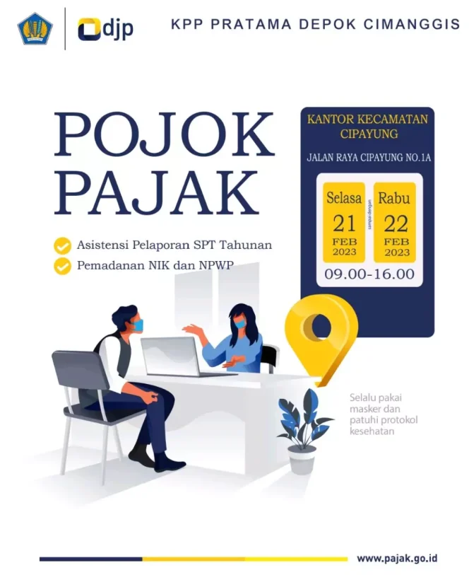 
					Flyer pojok pajak. (Foto : istimewa).