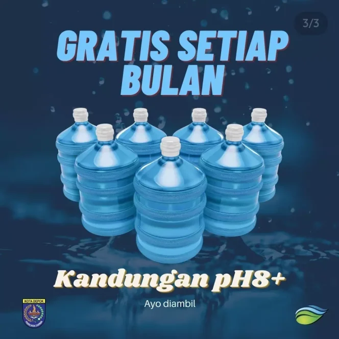 
					Galon air minum PT Tirta Asasta yang disediakan secara gratis untuk pelanggan. (Foto: Tangkapan layar).