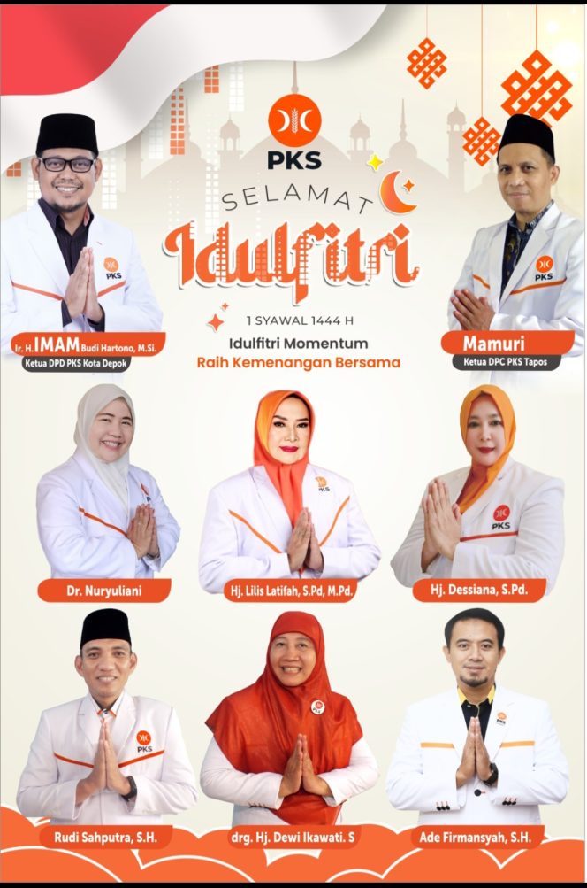 
					DPC PKS Kecamatan Tapos Sampaikan Ucapan Selamat Idul Fitri 1444 Hijriah