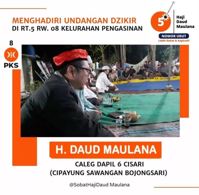 
					Hadiri Tahlilan, Caleg DPRD FPKS Depok H. Daud Maulana Senang Berbaur Dengan Masyarakat