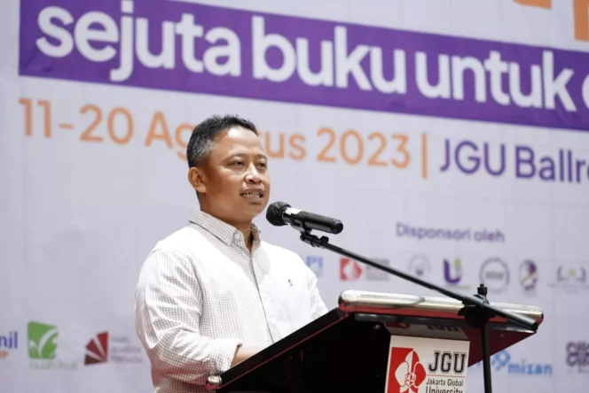 
					Sekda Kota Depok, Supian Suri saat menutup Festival Buku Depok Tahun 2023. (Foto: Istimewa)