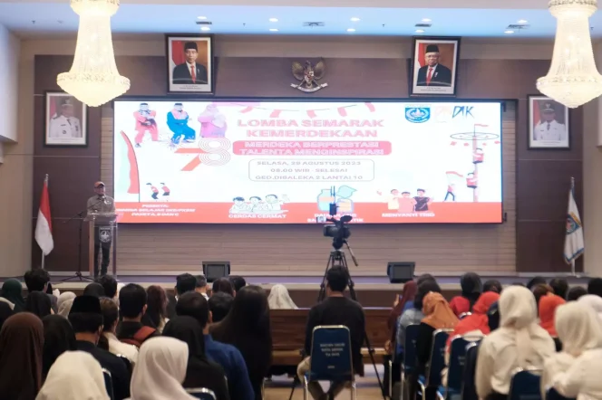 
					Wakil Wali Kota Depok Imam Budi Hartono memberikan sambutan dalam kegiatan Lomba Peserta Didik Dikmas Tahun 2023, di Aula Serbaguna Lantai 10, Gedung Dibaleka II, Selasa (29/08/23). (Foto: JD04/Diskominfo)