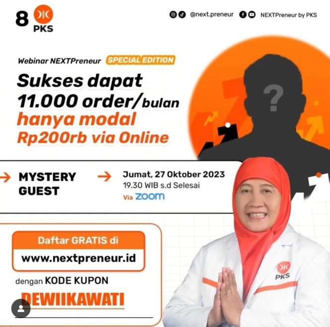 
					Calon Anggota DPRD Depok FPKS Dewi Ikawati Ajak Anak Muda Ikuti Webinar NEXTPreneur Gratis