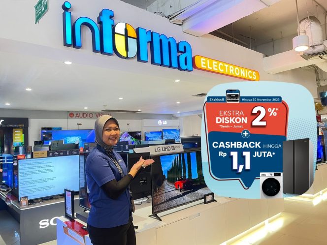 
					Diskon Spesial 60% & Cashback Melimpah di Informa Electronics Margonda Depok