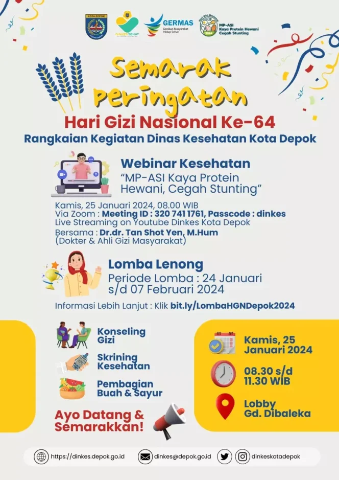 
					Semarak Hari Gizi Nasional Ke-64, Dinkes Depok Adakan Webinar