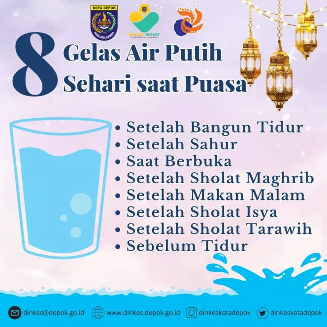 
					Dinkes Depok Ingatkan Waktu Terbaik untuk Minum Air Putih Saat Berpuasa