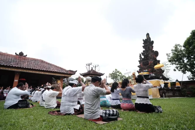 
					Sambut Hari Raya Nyepi, Umat Hindu di Depok Gelar Upacara Mecaru dan Tawur Kesanga