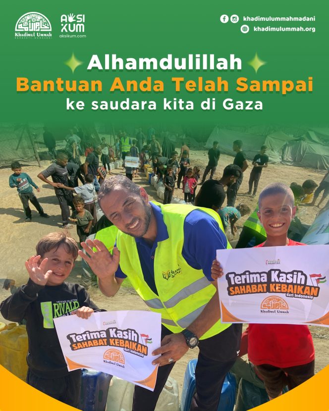 
					Yayasan Khadimul Ummah Madani Salurkan Air Bersih untuk Gaza, Wujud Kepedulian Masyarakat Indonesia
