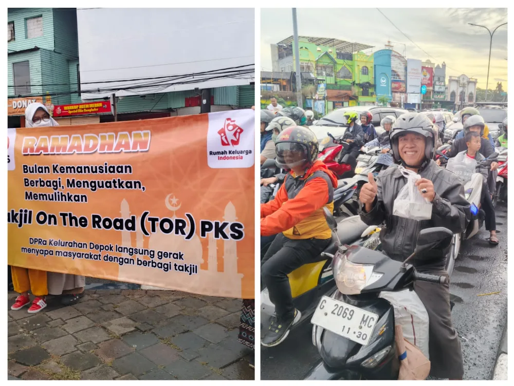 DPRA PKS Kelurahan Depok Gelar Takjil On the Road dan Buka Puasa Bersama di Simpang Ramanda Margonda