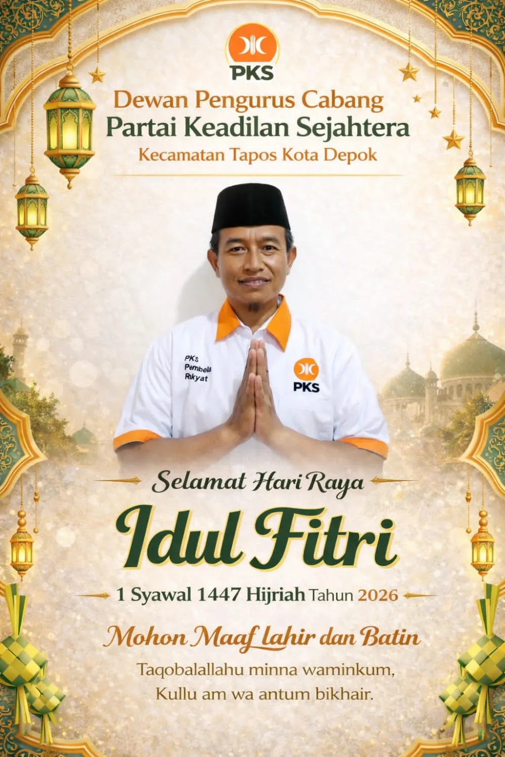 Ketua DPC PKS Tapos Sampaikan Ucapan Idul Fitri 1447 H kepada Warga