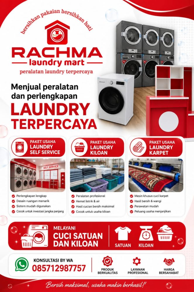 
					Rachma Laundry Mart, Solusi Lengkap Kebutuhan Laundry dan Peralatan Usaha Laundry di Depok
